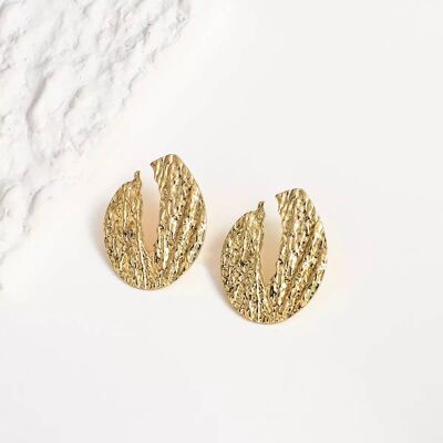 La Chanel Gold Bullion Molten Leaf Earrings