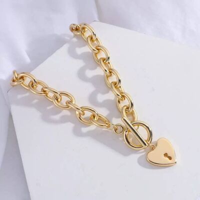 La Maurice Gold Love Lock Key Pendant Necklace