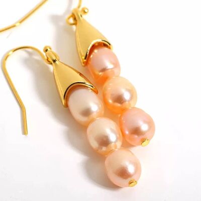 La Chanel Rose Gold Pearl Drop Earrings