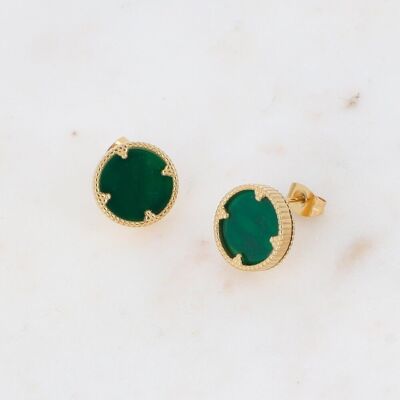 Oria Earrings - Green Agate