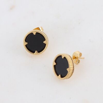 Oria earrings - onyx gold