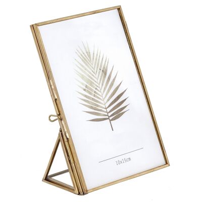 Photo Frame Gold 10x15 cm (A6) - With Stand - Picture Frame Smooth Standing - Gold-coloured