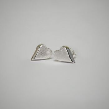 Boucles d'oreilles en forme de coeur en argent 925