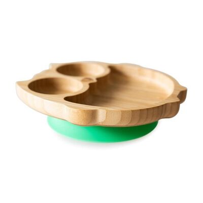 Bamboo Owl Sucton Plate - Green