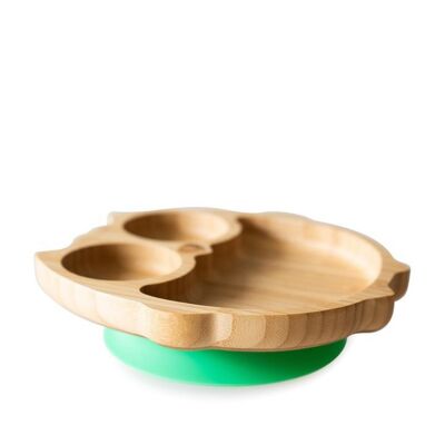 Bamboo Owl Sucton Plate - Green