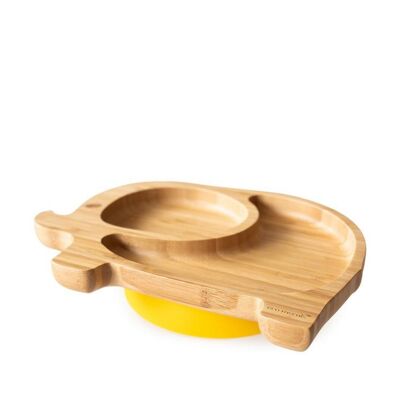 Bamboo Elephant Suction Plate - Yellow