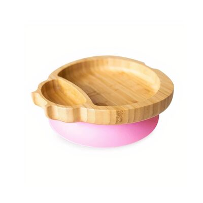 Bamboo Ladybird Suction Baby Plate - Pink