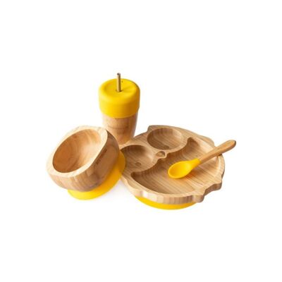 Owl Plate Gift Set - Yellow