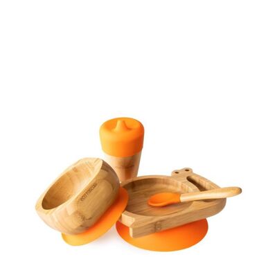Bamboo Snail Plate Gift Set - Orange