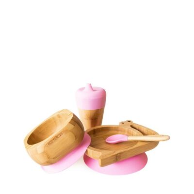 Bamboo Snail Plate Gift Set - Pink