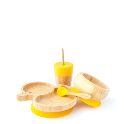 Bamboo Duck Plate Gift Set - Yellow