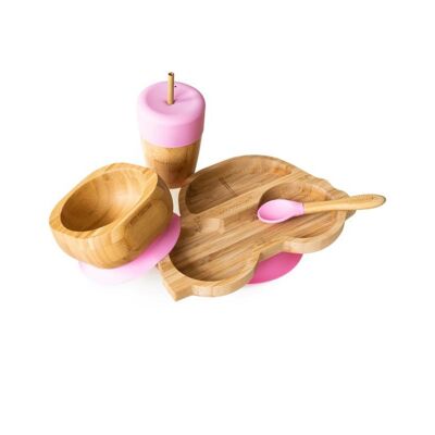 Bamboo Car Plate Gift Set - Pink