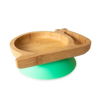 Bamboo Snail Suction Snack Plate - Green