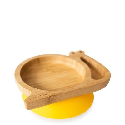 Bamboo Snail Suction Snack Plate - Yellow
