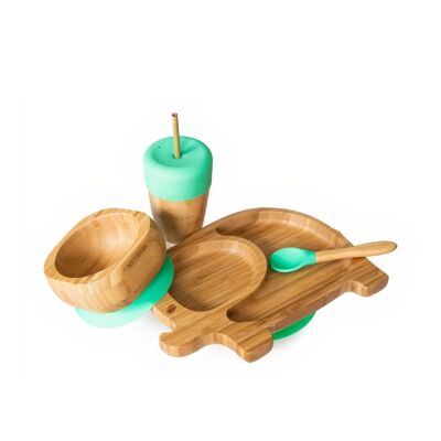 Bamboo Elephant Plate Gift Set - Green