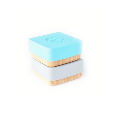 Bamboo Snack Pots - Blue & Grey