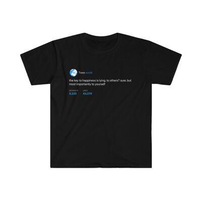 Key of happiness is lying Tee - Black