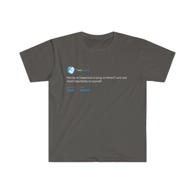 Key of happiness is lying Tee - Charcoal