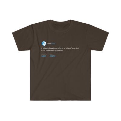 Camiseta La llave de la felicidad está mintiendo - Chocolate negro