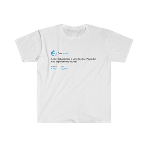 Key of happiness is lying Tee - White