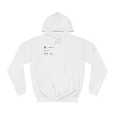 Baby Girl. Hoodie - Arctic White