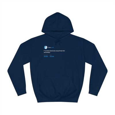 Sudadera con capucha F*ck sickomode, Family first - Oxford Navy