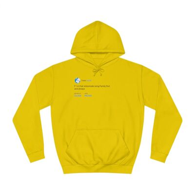 Sudadera con capucha F*ck sickomode, Family first - Amarillo sol