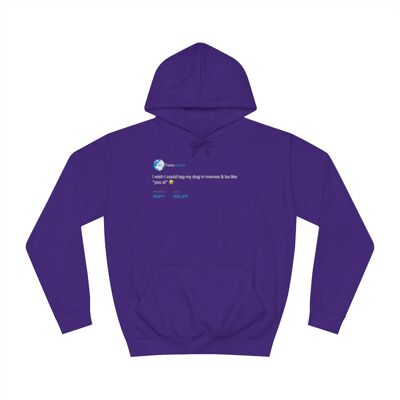 I wish i could tag my dog in memes Hoodie - Purple