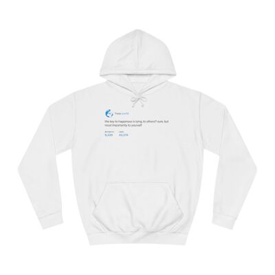 Key of happiness is lying Hoodie - Arctic White