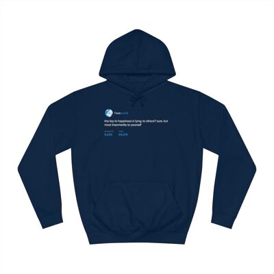 Key of happiness is lying Hoodie - Oxford Navy