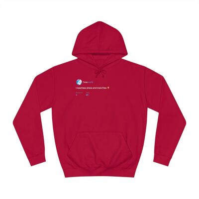 Less stress, more fries Hoodie - Fire Red