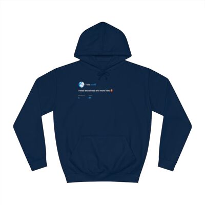 Less stress, more fries Hoodie - Oxford Navy