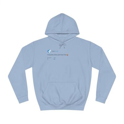 Less stress, more fries Hoodie - Sky Blue