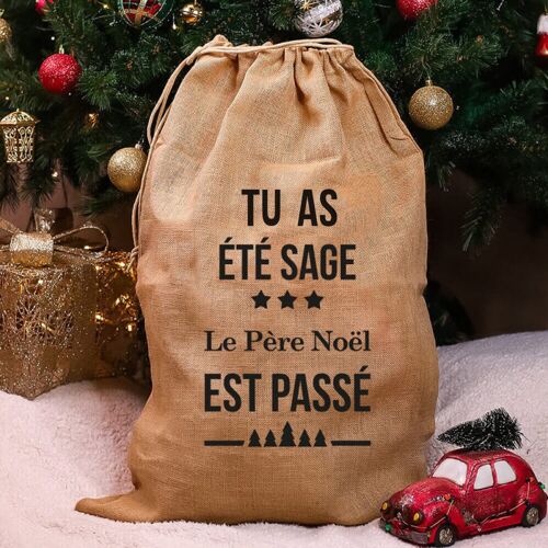 Hotte de Noël (55 x 75cm) jute L'enfant sage