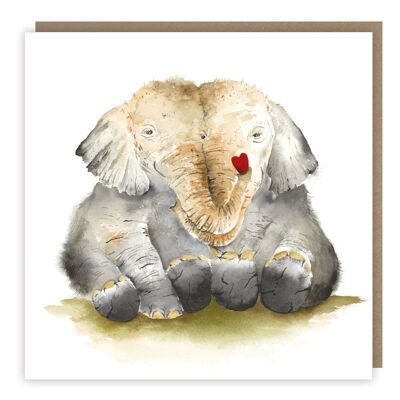 Elefant umarmt Grußkarte
