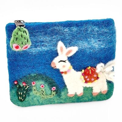 Felt bag llama on the mountain