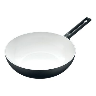 Wok bâton, Alu Induction b.nature wok bâton 30 cm, noir/blanc