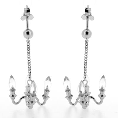 Boucles d'oreilles mini chandelier argent