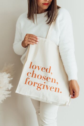 Sac en coton - Loved. choisi. Pardonne. 1