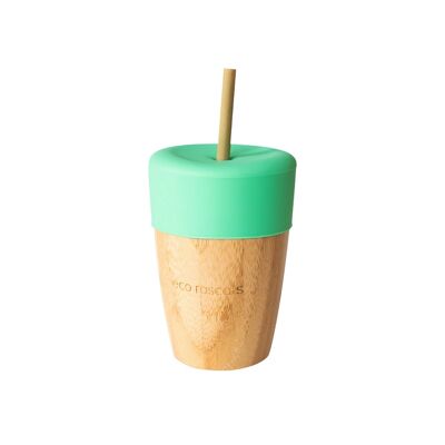 Bamboo Cup with Straws - Green