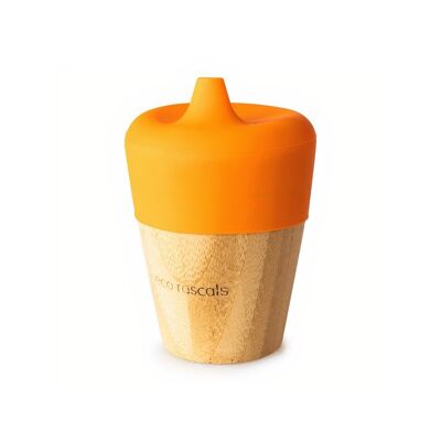 Bamboo Cup with Sippy Feeder - Orange
