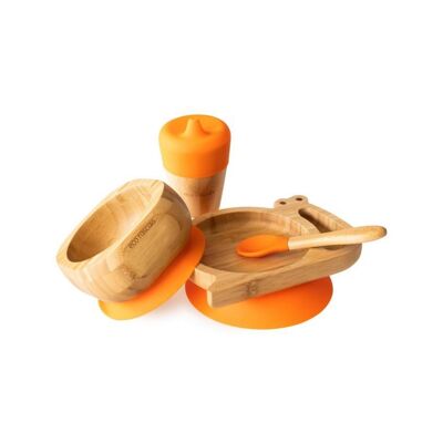 Bamboo Snail Plate Gift Set - Orange