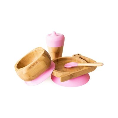 Bamboo Snail Plate Gift Set - Pink