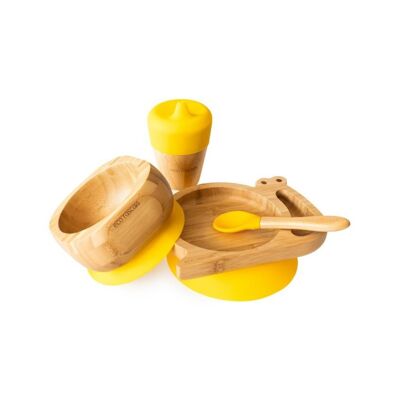 Bamboo Snail Plate Gift Set - Yellow
