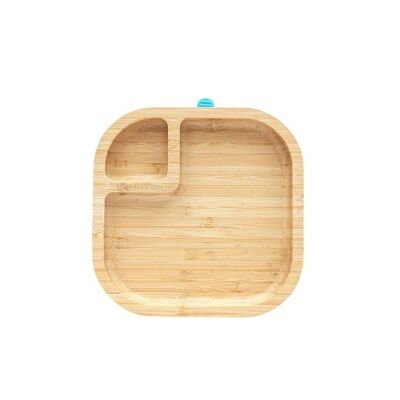 Bamboo Square Baby Plate - Blue