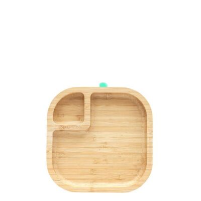 Bamboo Square Baby Plate - Green