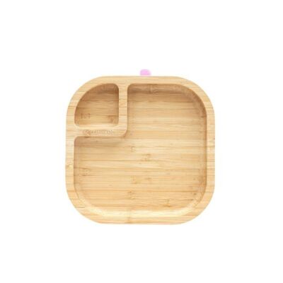 Bamboo Square Baby Plate - Pink