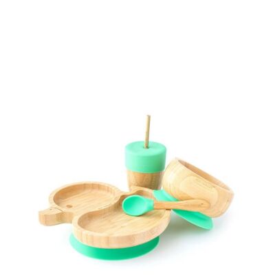 Bamboo Duck Plate Gift Set - Green