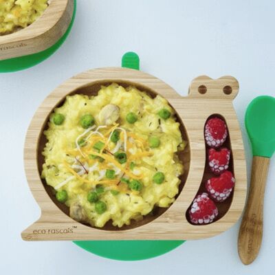 Bamboo Snail Suction Snack Plate