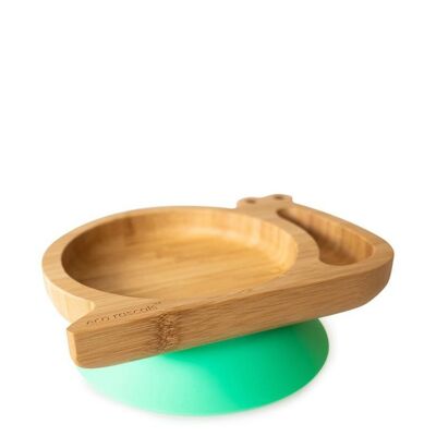 Bamboo Snail Suction Snack Plate - Green